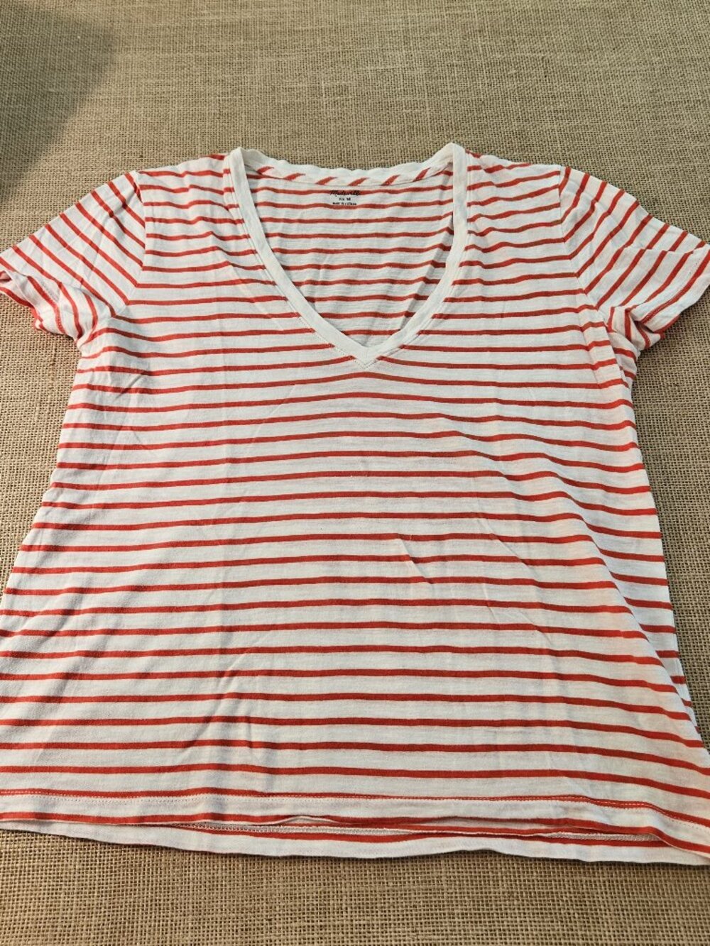 Madewell Orange/White T-shirt